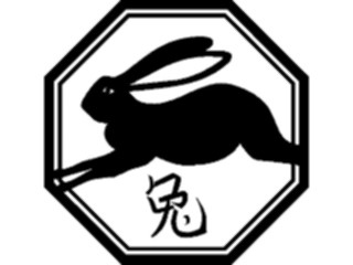 Sticker Custom Preview Image #081227 International Symbol Alphabets Chinese Zodiac Rabbit1