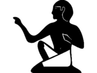 Sticker Custom Preview Image #081616 International Symbol Alphabets Egyptian Hieroglyphics Seated Man I Me