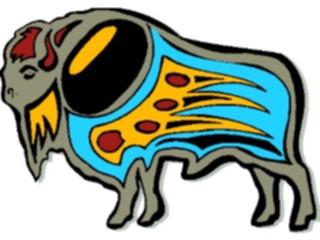 Sticker Custom Preview Image #082040 International Tribal Designs Figures Buffalo