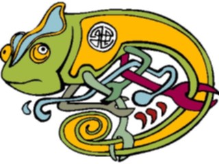 Sticker Custom Preview Image #082046 International Tribal Designs Figures Chameleon