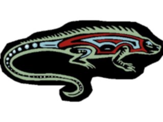 Sticker Custom Preview Image #082133 International Tribal Designs Figures Iguana