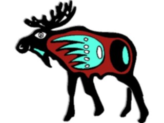 Sticker Custom Preview Image #082143 International Tribal Designs Figures Moose