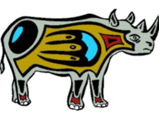 Sticker Custom Preview Image #082151 International Tribal Designs Figures Rhino