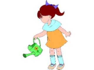 Sticker Custom Preview Image #082352 Kids Stuff Drawings Girl Watering Can