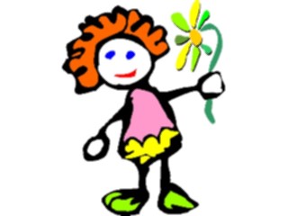 Sticker Custom Preview Image #082372 Kids Stuff Drawings Holding Flower