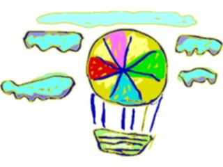 Sticker Custom Preview Image #082379 Kids Stuff Drawings Hot Air Balloon