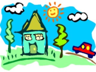 Sticker Custom Preview Image #082381 Kids Stuff Drawings House2