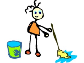 Sticker Custom Preview Image #082430 Kids Stuff Drawings Mopping