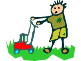 Sticker Custom Preview Image #082436 Kids Stuff Drawings Mowing Lawn