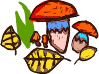 Sticker Custom Preview Image #082438 Kids Stuff Drawings Mushrooms Leaves