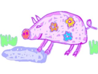 Sticker Custom Preview Image #082447 Kids Stuff Drawings Pig