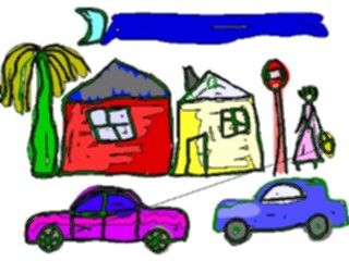 Sticker Custom Preview Image #082498 Kids Stuff Drawings Street Scene
