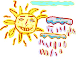 Sticker Custom Preview Image #082509 Kids Stuff Drawings Sun Clouds