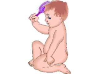 Sticker Custom Preview Image #082573 Kids Stuff Images Baby Brushing Hair