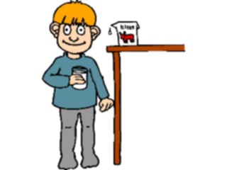 Sticker Custom Preview Image #082820 Kids Stuff Images Boy Drinking Milk