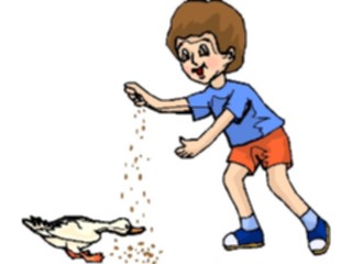 Sticker Custom Preview Image #082839 Kids Stuff Images Boy Feeding Duck