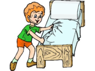 Sticker Custom Preview Image #082922 Kids Stuff Images Boy Making Bed