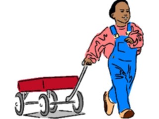 Sticker Custom Preview Image #082969 Kids Stuff Images Boy Pulling Wagon1