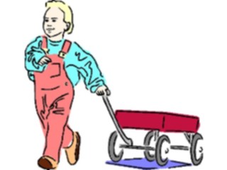 Sticker Custom Preview Image #082970 Kids Stuff Images Boy Pulling Wagon2