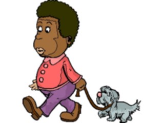 Sticker Custom Preview Image #083072 Kids Stuff Images Boy Walking Dog