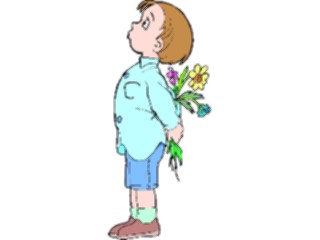 Sticker Custom Preview Image #083145 Kids Stuff Images Boywith Flowers3