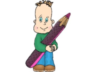 Sticker Custom Preview Image #083148 Kids Stuff Images Boywith Giant Pencil1