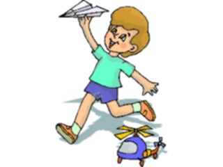 Sticker Custom Preview Image #083164 Kids Stuff Images Boywith Paper Airplane