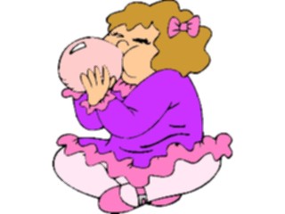 Sticker Custom Preview Image #083371 Kids Stuff Images Girl Blowing Bubble