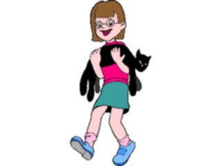 Sticker Custom Preview Image #083377 Kids Stuff Images Girl Carrying Cat