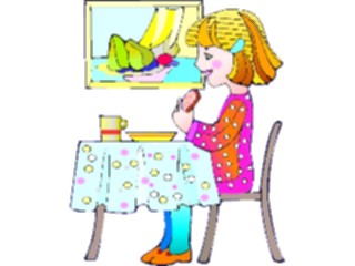 Sticker Custom Preview Image #083409 Kids Stuff Images Girl Eating