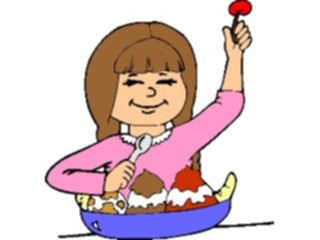 Sticker Custom Preview Image #083410 Kids Stuff Images Girl Eating Banana Split