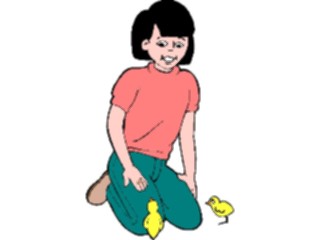 Sticker Custom Preview Image #083423 Kids Stuff Images Girl Feeding Birds