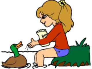 Sticker Custom Preview Image #083425 Kids Stuff Images Girl Feeding Ducks