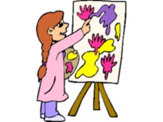 Sticker Custom Preview Image #083429 Kids Stuff Images Girl Fingerpainting