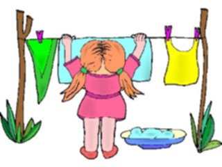 Sticker Custom Preview Image #083432 Kids Stuff Images Girl Hanging Clothes