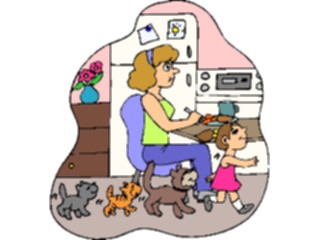 Sticker Custom Preview Image #083560 Kids Stuff Images Girl Leading Cats