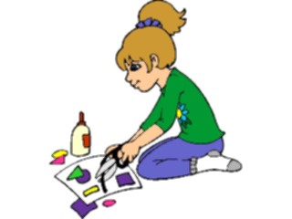 Sticker Custom Preview Image #083569 Kids Stuff Images Girl Making Collage