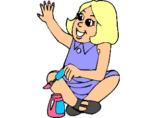 Sticker Custom Preview Image #083586 Kids Stuff Images Girl Painting Fingernails