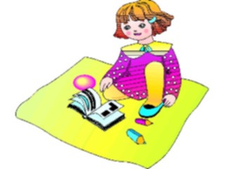 Sticker Custom Preview Image #083617 Kids Stuff Images Girl Reading2