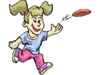 Sticker Custom Preview Image #083665 Kids Stuff Images Girl Throwing Flying Disc