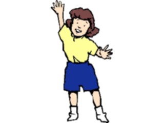 Sticker Custom Preview Image #083683 Kids Stuff Images Girl Waving1