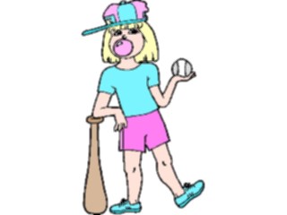 Sticker Custom Preview Image #083713 Kids Stuff Images Girlwith Baseball Bat