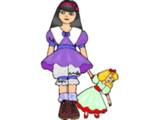 Sticker Custom Preview Image #083750 Kids Stuff Images Girlwith Doll15