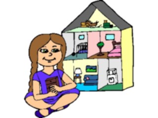 Sticker Custom Preview Image #083752 Kids Stuff Images Girlwith Dollhouse1