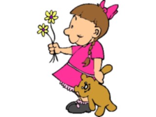 Sticker Custom Preview Image #083757 Kids Stuff Images Girlwith Flowers02