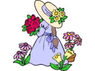 Sticker Custom Preview Image #083759 Kids Stuff Images Girlwith Flowers04