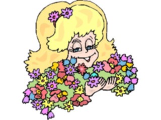 Sticker Custom Preview Image #083766 Kids Stuff Images Girlwith Flowers11