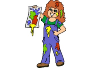 Sticker Custom Preview Image #083785 Kids Stuff Images Girlwith Painting