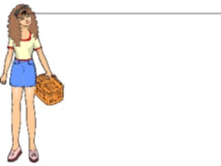 Sticker Custom Preview Image #083788 Kids Stuff Images Girlwith Picnic Basket