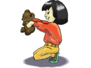 Sticker Custom Preview Image #083810 Kids Stuff Images Girlwith Teddy2